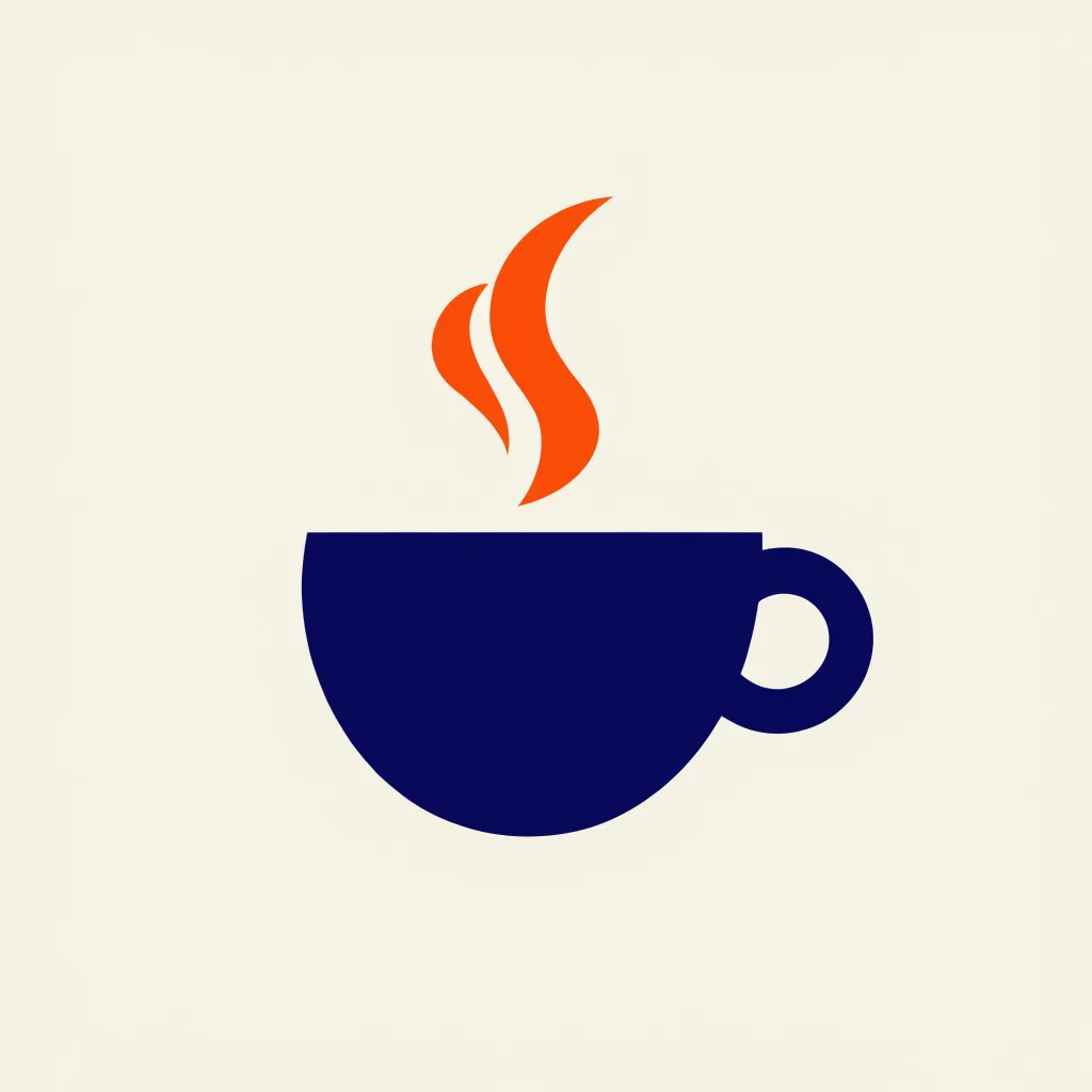 Minimal steaming coffee cup app icon