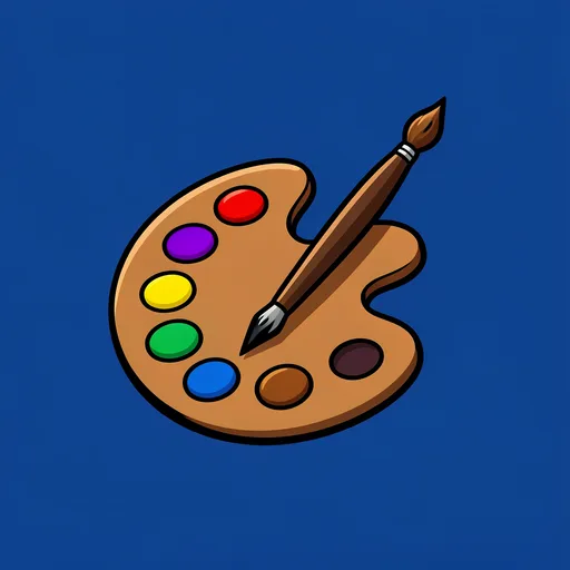 Paint palette and brush app icon made with Appicons.ai